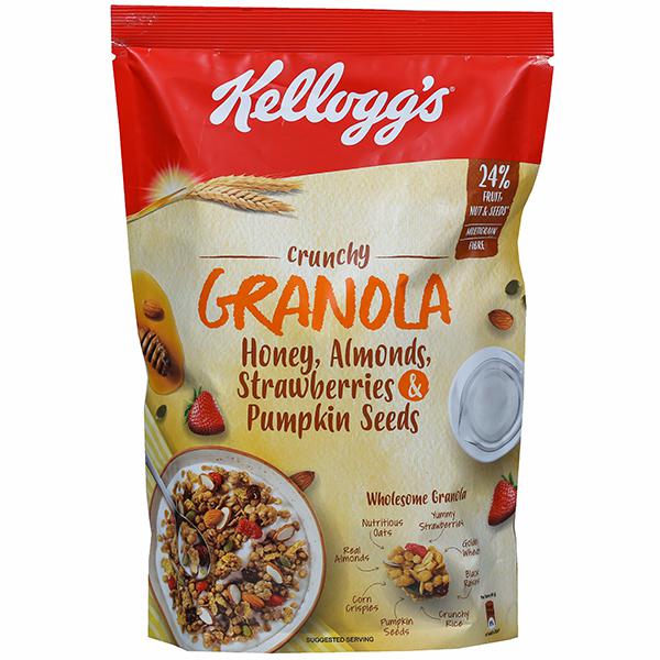 Kelloggs Crunchy Granola Honey,Almonds, Strawberry -450 Gm